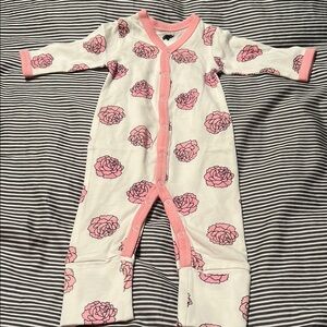 Floral Pink and White Kids One Piece